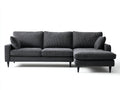 Divano angolare-Velluto a coste-Metallo-290x165x84 cm-Grigio antracite-Nero-Moderno