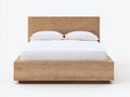 Letto matrimoniale - legno - 214x175x112 cm - rovere chiaro-marrone scuro - minimalista naturale