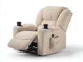 Poltrona reclinabile-Tessuto sherpa-Metallo-92x99x110 cm-Beige-Relax morbido