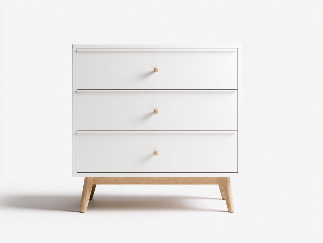 Cassettiera - legno ingegnerizzato - legno - 80x40x78 cm - bianco-naturale - nordico